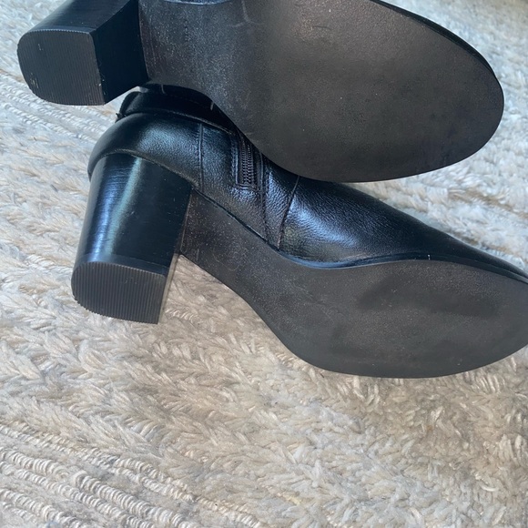 Cole Haan Leather Stacked Heel Boots - Picture 4 of 6